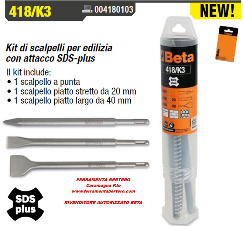 KIT SCALPELLO SCALPELLI BETA SDS PLUS 418/K3